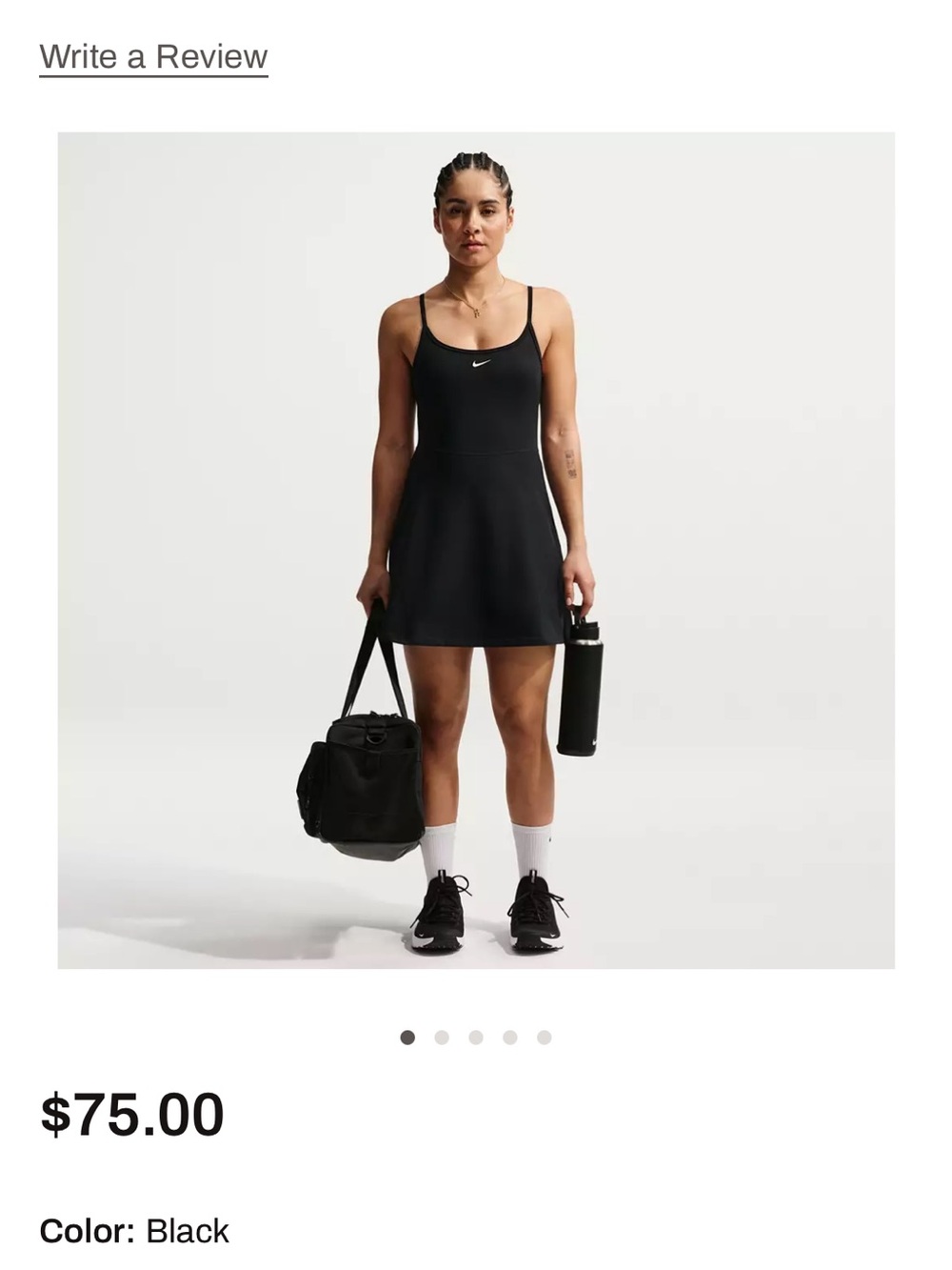 Nike Black Strappy Mini Dress with Scoop Neck
